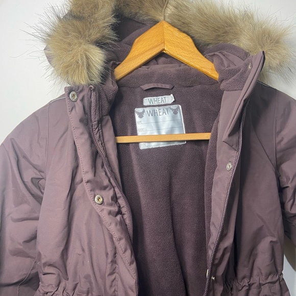 Warm Brown Kids Puffer Jacket with Faux Fur Hood - Picture 2 of 8